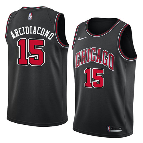 Camiseta baloncesto Ryan Arcidiacono 15 Statement 2018 Negro Chicago Bulls Hombre