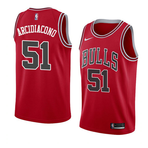 Camiseta baloncesto Ryan Arcidiacono 51 Icon 2018 Rojo Chicago Bulls Hombre