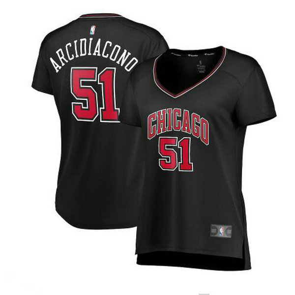 Camiseta baloncesto Ryan Arcidiacono 51 statement edition Negro Chicago Bulls Mujer