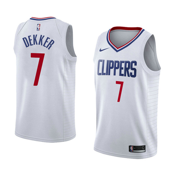 Camiseta baloncesto Sam Dekker 7 Association 2018 Blanco Los Angeles Clippers Hombre