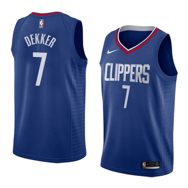 Camiseta baloncesto Sam Dekker 7 Icon 2018 Azul Los Angeles Clippers Hombre