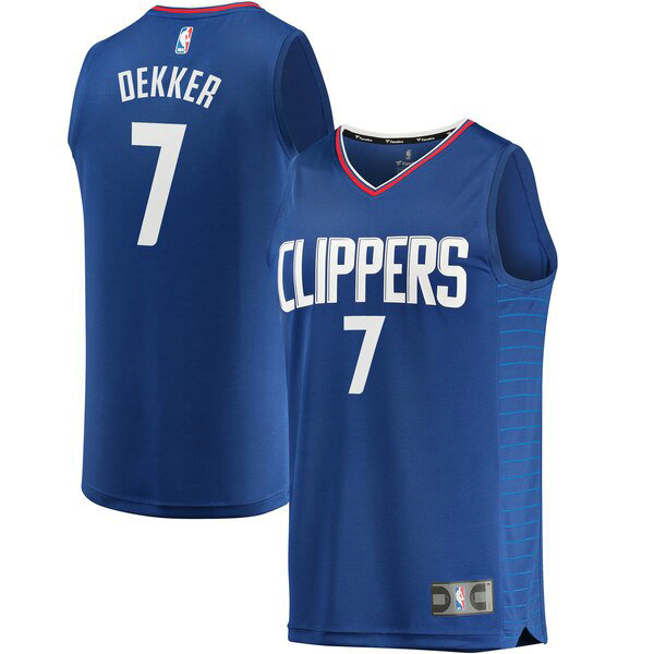Camiseta baloncesto Sam Dekker 7 Icon Edition Azul Los Angeles Clippers Hombre
