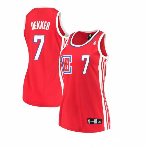 Camiseta baloncesto Sam Dekker 7 Réplica Rojo Los Angeles Clippers Mujer