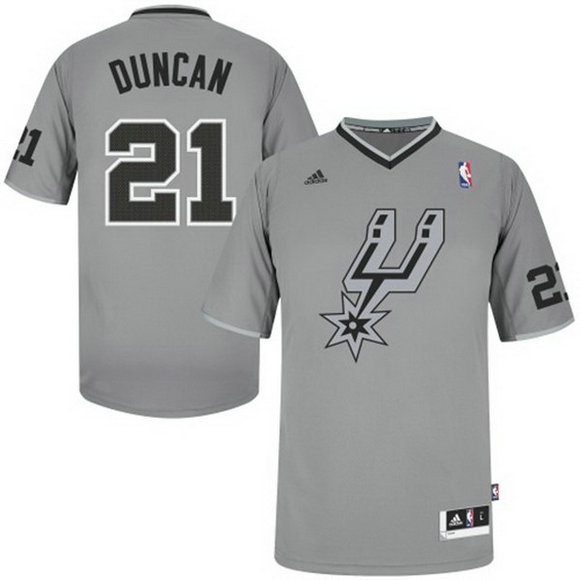 Camiseta baloncesto San Antonio Spurs Navidad 2013 Tim Duncan 21 Gris