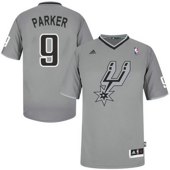 Camiseta baloncesto San Antonio Spurs Navidad 2013 Tony Parker 9 Gris