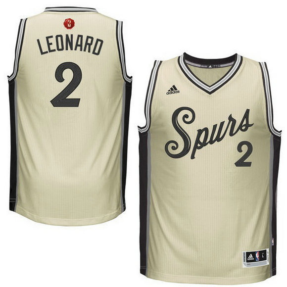 Camiseta baloncesto San Antonio Spurs Navidad 2015 Kawhi Leonard 2 Amarillo