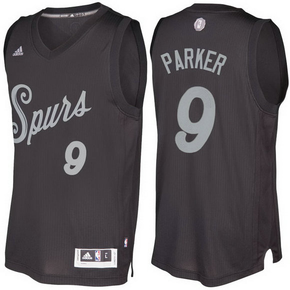 Camiseta baloncesto San Antonio Spurs Navidad 2016 Tony Parke 9 Negro