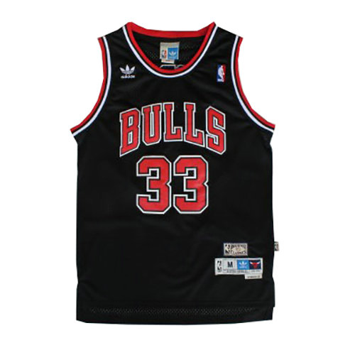 Camiseta baloncesto Scottie Pippen 33 Retro Negro Chicago Bulls Hombre