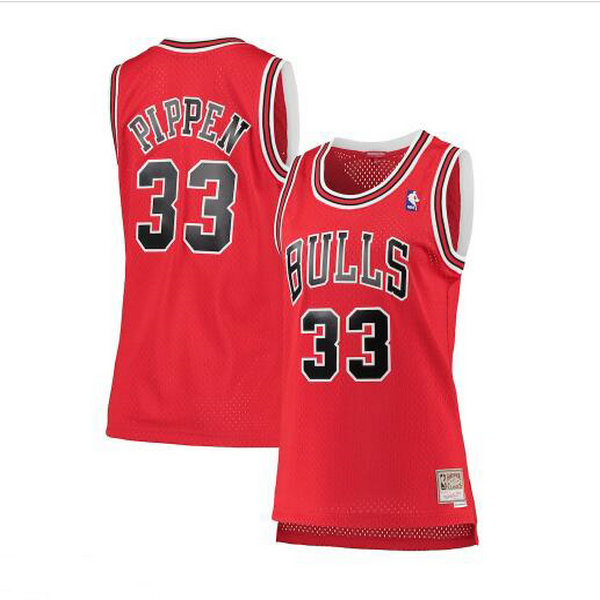 Camiseta baloncesto Scottie Pippen 33 hardwood classics Rojo Chicago Bulls Mujer