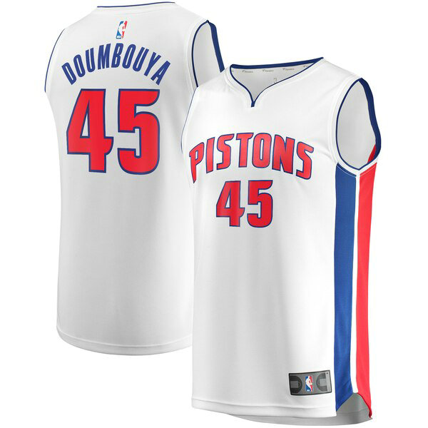 Camiseta baloncesto Sekou Doumbouya 45 Association Edition Blanco Detroit Pistons Hombre