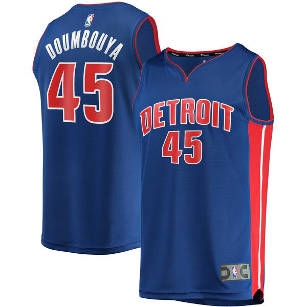 Camiseta baloncesto Sekou Doumbouya 45 Icon Edition Azul Detroit Pistons Hombre