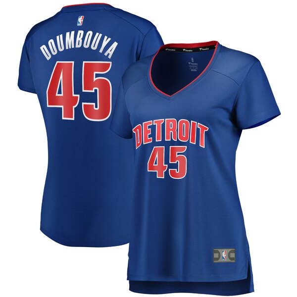 Camiseta baloncesto Sekou Doumbouya 45 icon edition Azul Detroit Pistons Mujer