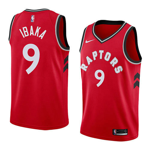 Camiseta baloncesto Serge Ibaka 9 Icon 2018 Rojo Toronto Raptors Hombre