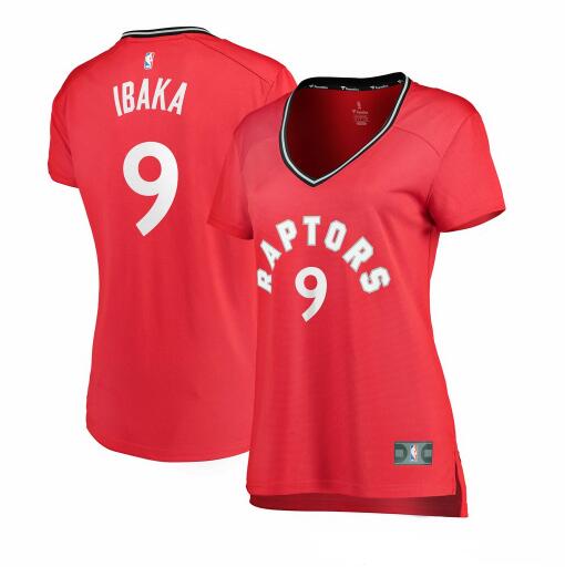 Camiseta baloncesto Serge Ibaka 9 icon edition Rojo Toronto Raptors Mujer