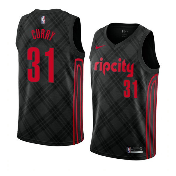 Camiseta baloncesto Seth Curry 31 Ciudad 2018 Negro Portland Trail Blazers Hombre