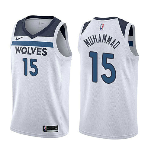 Camiseta baloncesto Shabazz Muhammad 15 Association 2017-18 Blanco Minnesota Timberwolves Hombre