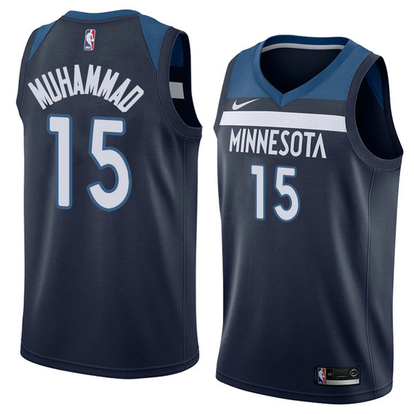 Camiseta baloncesto Shabazz Muhammad 15 Icon 2018 Azul Minnesota Timberwolves Hombre