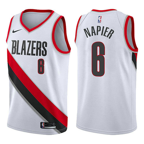 Camiseta baloncesto Shabazz Napier 8 Association 2017-18 Blanco Portland Trail Blazers Hombre