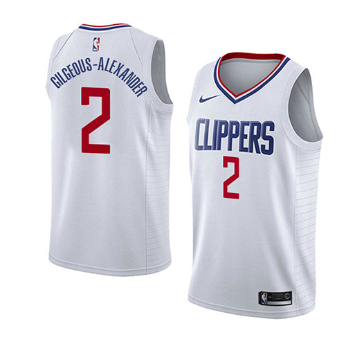 Camiseta baloncesto Shai Gilgeous-Alexander 2 Association 2018 Blanco Los Angeles Clippers Hombre
