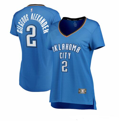 Camiseta baloncesto Shai Gilgeous-Alexander 2 icon edition Azul Oklahoma City Thunder Mujer