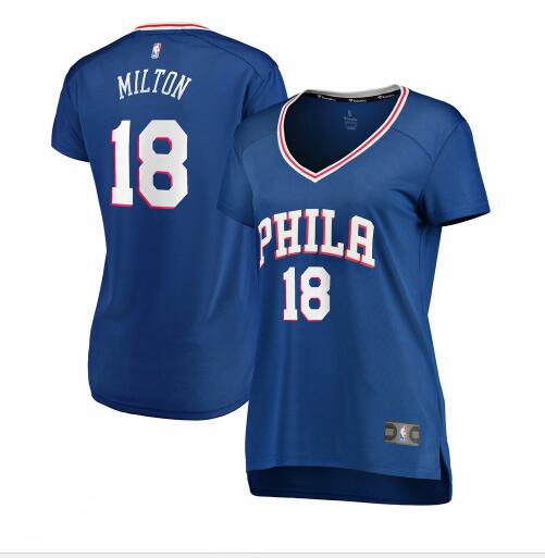Camiseta baloncesto Shake Milton 18 icon edition Azul Philadelphia 76ers Mujer