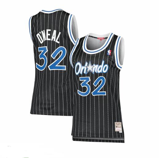 Camiseta baloncesto Shaquille O'Neal 32 1995-1996 hardwood classics Negro Orlando Magic Mujer