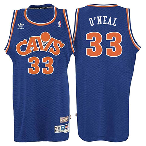 Camiseta baloncesto Shaquille O'Neal 33 Retro 2008 Azul Cleveland Cavaliers Hombre