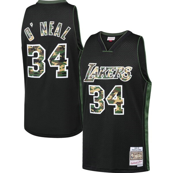 Camiseta baloncesto Shaquille O'Neal 34 Swingman Negro Los Angeles Lakers Hombre