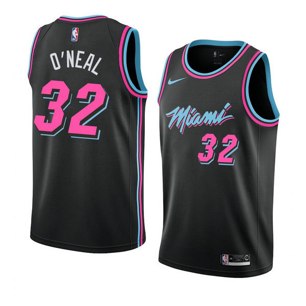 Camiseta baloncesto Shaquille O'neal 32 Ciudad 2018-19 Negro Miami Heat Hombre