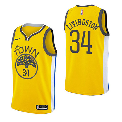 Camiseta baloncesto Shaun Livingston 34 Earned 2018-19 Amarillo Golden State Warriors Hombre