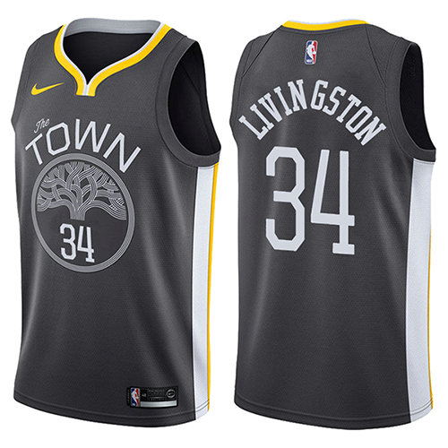 Camiseta baloncesto Shaun Livingston 34 The Town Statement 2017-18 Negro Golden State Warriors Hombre