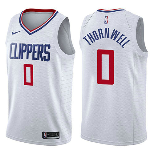 Camiseta baloncesto Sindarius Thornwell 0 Association 2017-18 Blanco Los Angeles Clippers Hombre