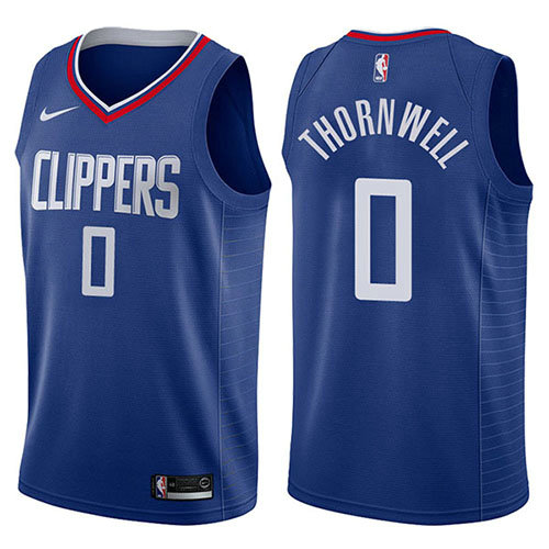 Camiseta baloncesto Sindarius Thornwell 0 Icon 2017-18 Azul Los Angeles Clippers Hombre