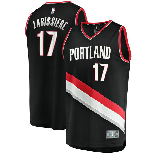 Camiseta baloncesto Skal Labissiere 17 Icon Edition Negro Portland Trail Blazers Hombre