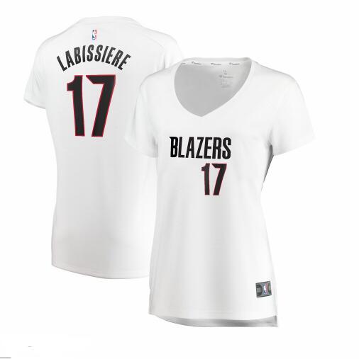 Camiseta baloncesto Skal Labissiere 17 association edition Blanco Portland Trail Blazers Mujer