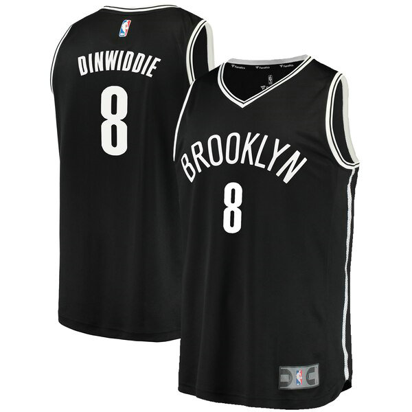 Camiseta baloncesto Spencer Dinwiddie 8 2019 Negro Brooklyn Nets Hombre