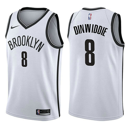 Camiseta baloncesto Spencer Dinwiddie 8 Association 2017-18 Blanco Brooklyn Nets Hombre