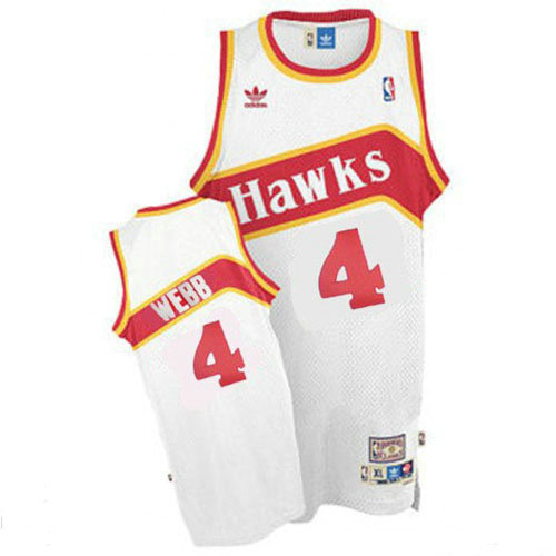 Camiseta baloncesto Spud Webb 4 Retro Blanco Atlanta Hawks Hombre