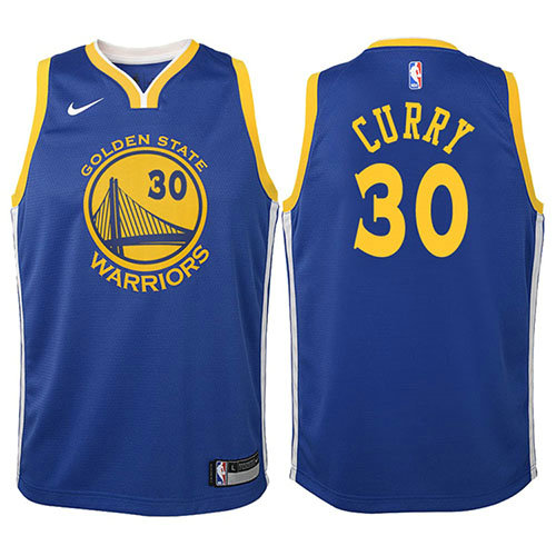 Camiseta baloncesto Stephen Curry 30 2017-18 Azul Golden State Warriors Nino