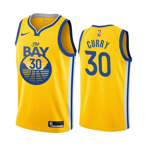 Camiseta baloncesto Stephen Curry 30 Ciudad 2019-20 Amarillo Golden State Warriors Hombre