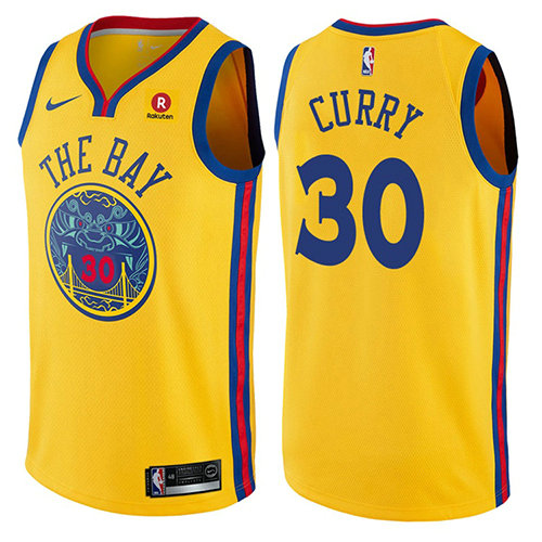 Camiseta baloncesto Stephen Curry 30 Ciudad Amarillo Golden State Warriors Hombre