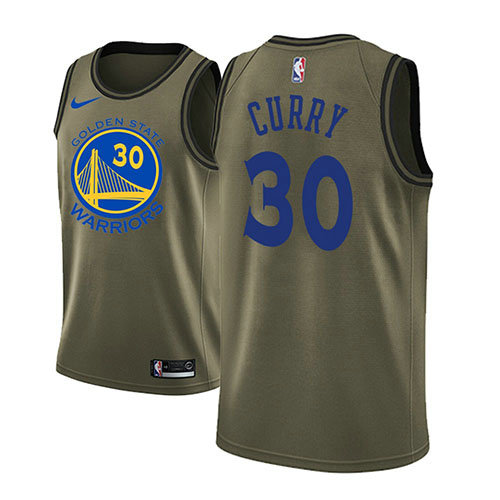 Camiseta baloncesto Stephen Curry 30 Clasico Verde Golden State Warriors Hombre