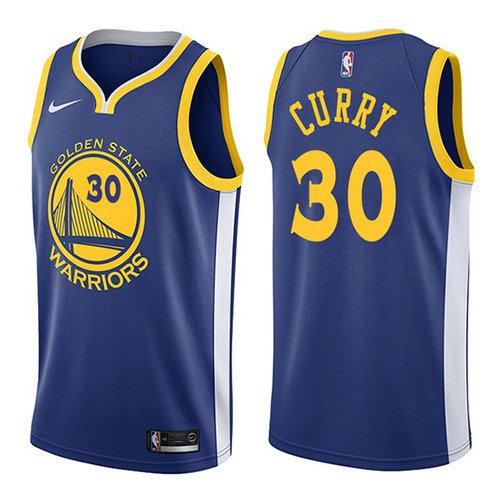 Camiseta baloncesto Stephen Curry 30 Nike 2017-18 Azul Golden State Warriors Hombre