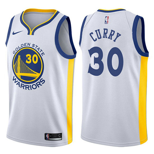 Camiseta baloncesto Stephen Curry 30 Nike 2017-18 Blanco Golden State Warriors Hombre