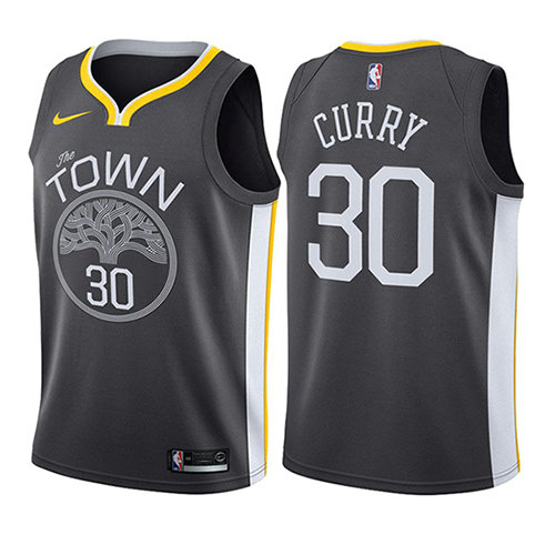 Camiseta baloncesto Stephen Curry 30 Statement 2017-18 Gris Golden State Warriors Nino