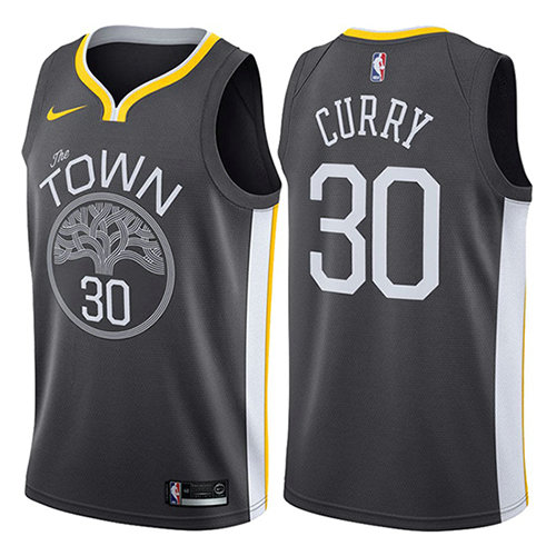 Camiseta baloncesto Stephen Curry 30 Statement 2017-18 Negro Golden State Warriors Hombre