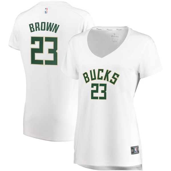 Camiseta baloncesto Sterling Brown 23 association edition Blanco Milwaukee Bucks Mujer