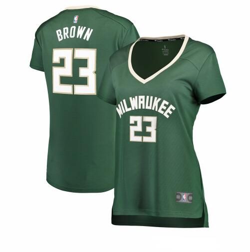 Camiseta baloncesto Sterling Brown 23 icon edition Verde Milwaukee Bucks Mujer