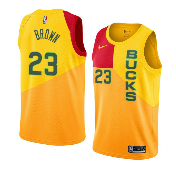 Camiseta baloncesto Sterling Marron 23 Ciudad 2018-19 Amarillo Milwaukee Bucks Hombre