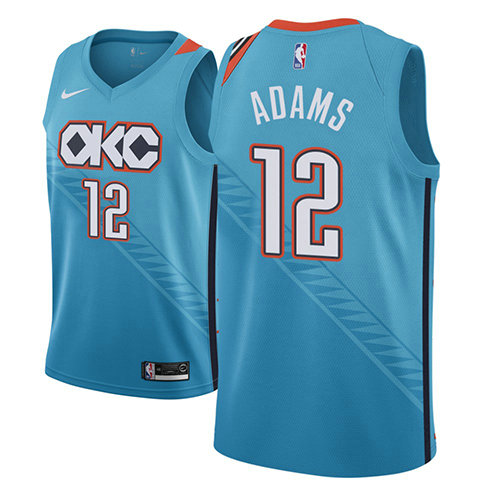 Camiseta baloncesto Steven Adams 12 Ciudad 2018-19 Azul Oklahoma City Thunder Hombre